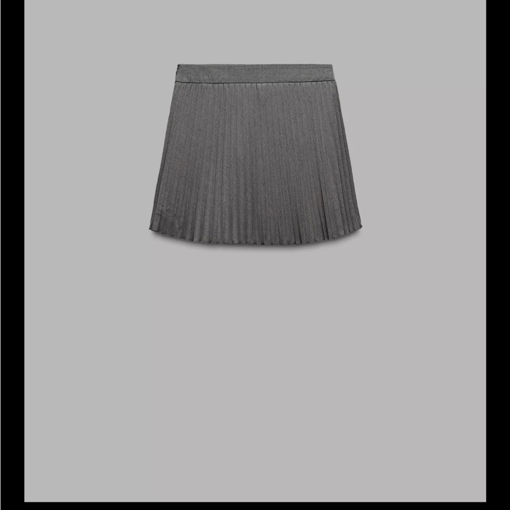 Zara - Pleated Skort Mini skort in Gray - Large